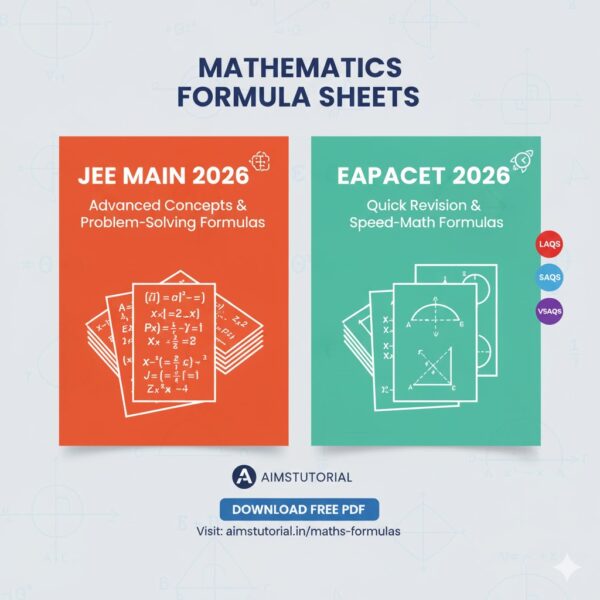 EAPCET & JEE 2026 Mathematics Formula Sheets - Aimstutorial